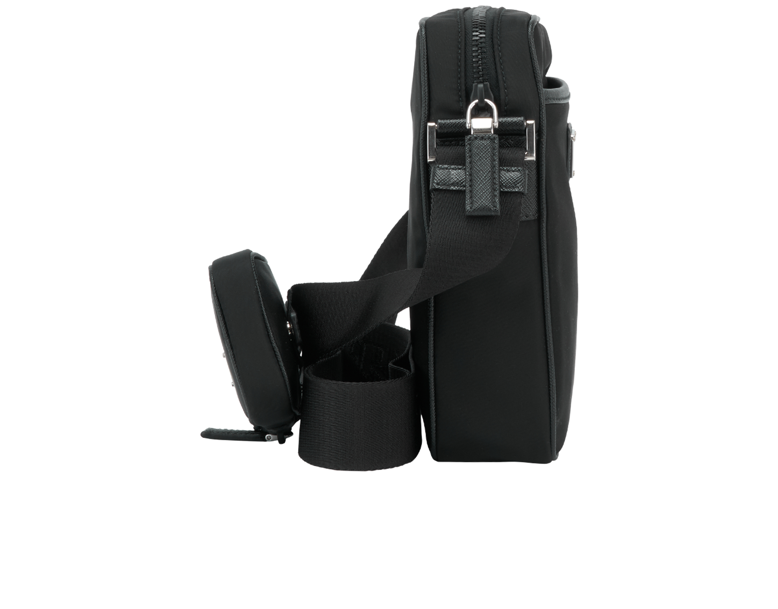 Small Messenger, &pound;695, Handbags, Black, Nylon, Side view